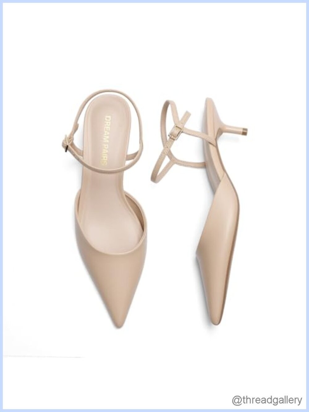 Kitten Heel Slingback Pumps Faux Leather Pointed Toe Closed Toe Women's Heels